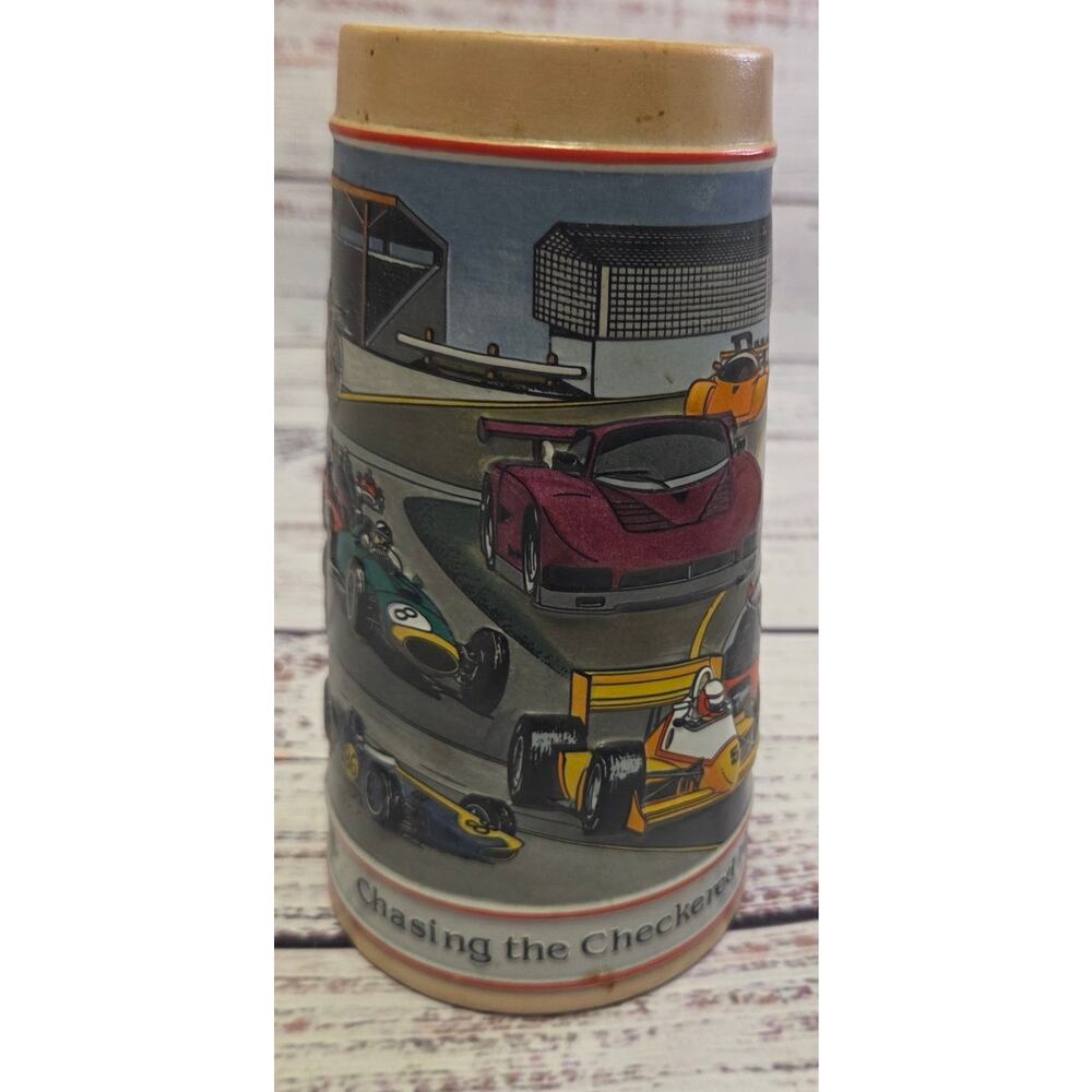 1991 Budweiser Auto Racing Sports Series Stein Mug COA Ceramarte 7.5"